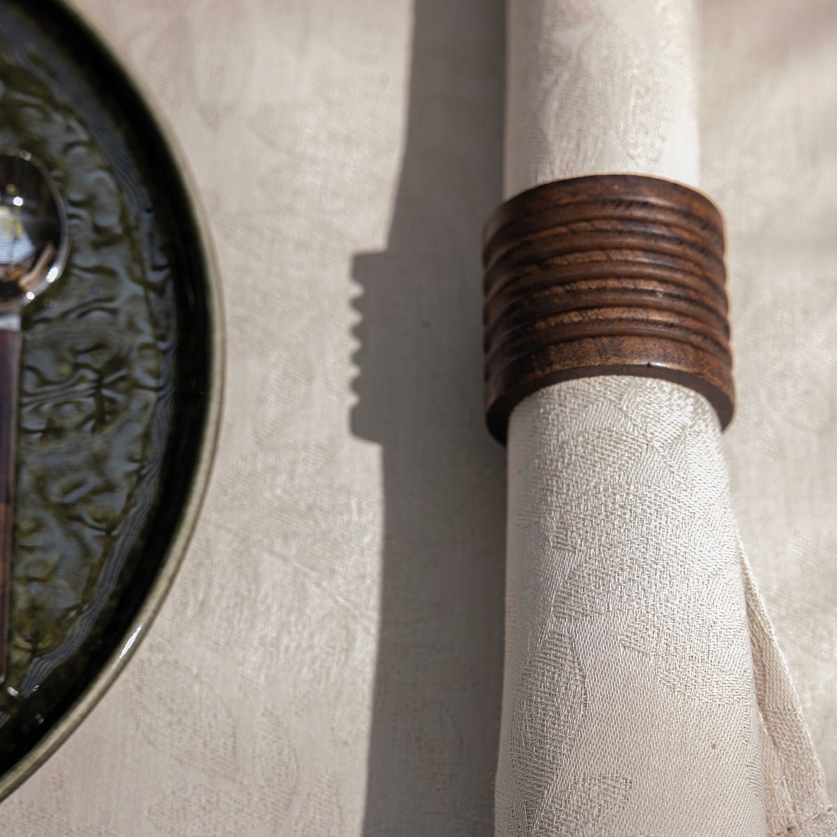 Vegetal Mood Beige Napkin By Le Jacquard Francais