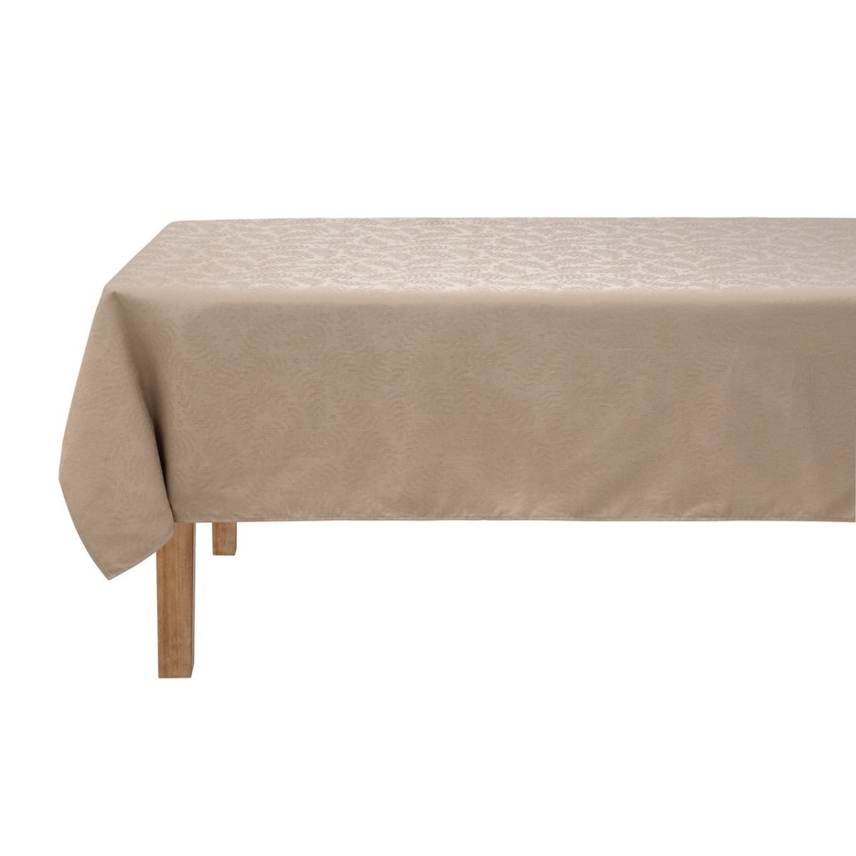 Vegetal Mood Beige Tablecloth By Le Jacquard Francais