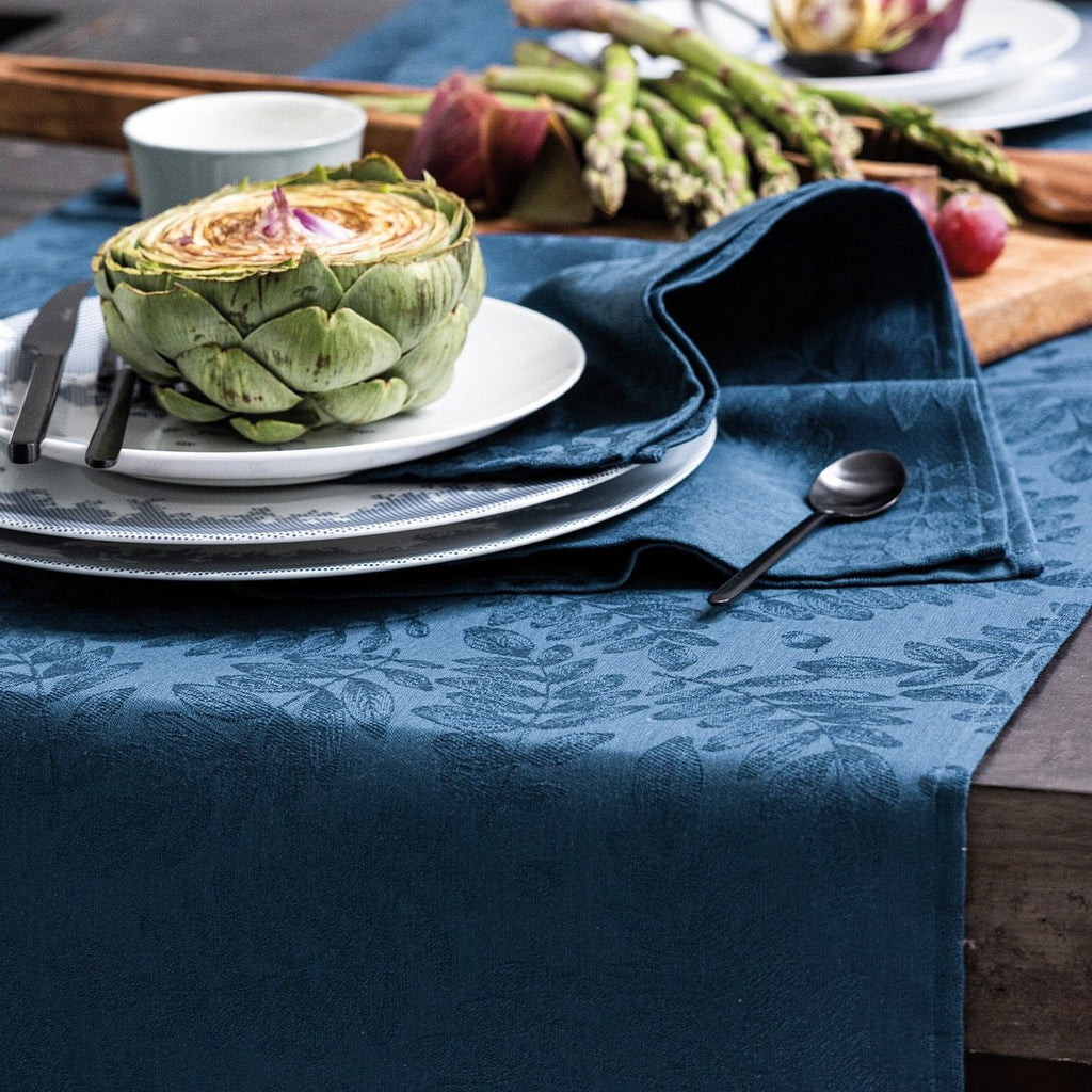 Vegetal Mood Blue Napkin By Le Jacquard Francais