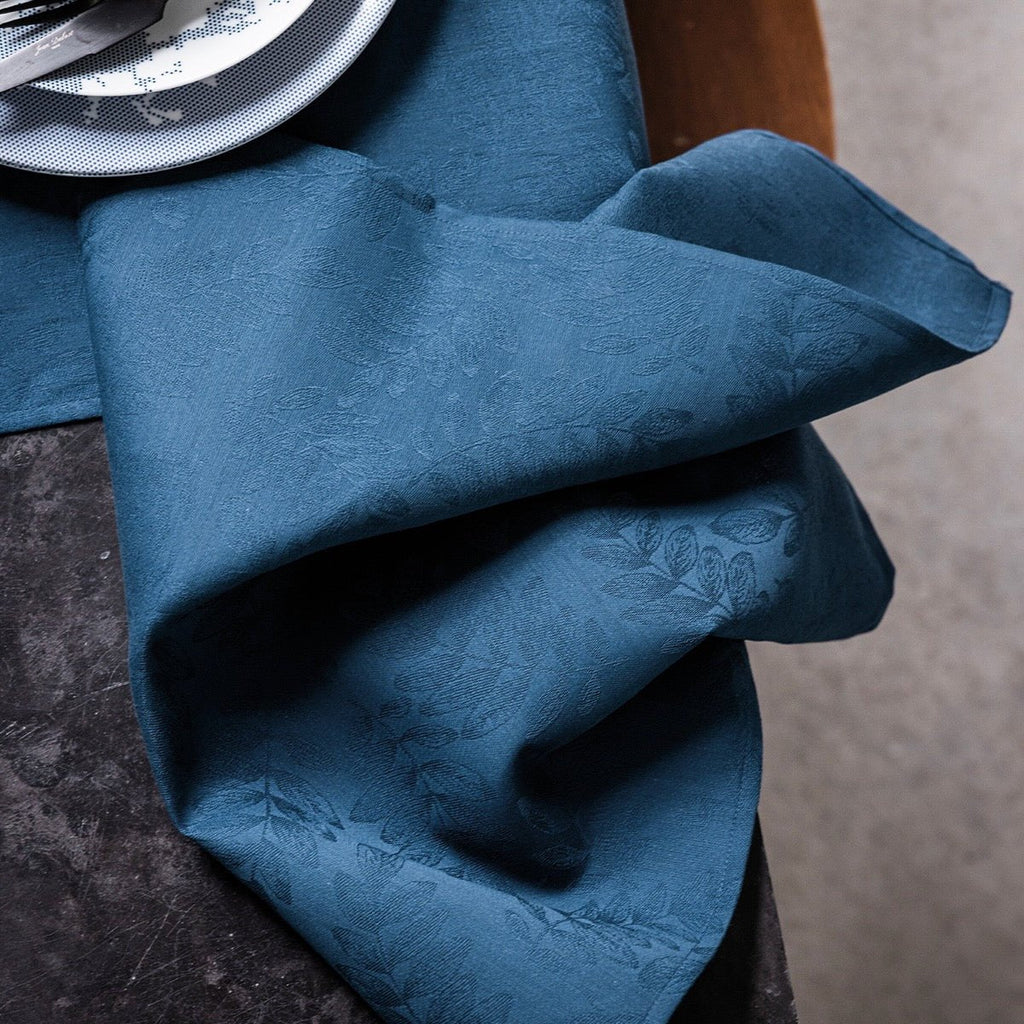 Vegetal Mood Blue Napkin By Le Jacquard Francais