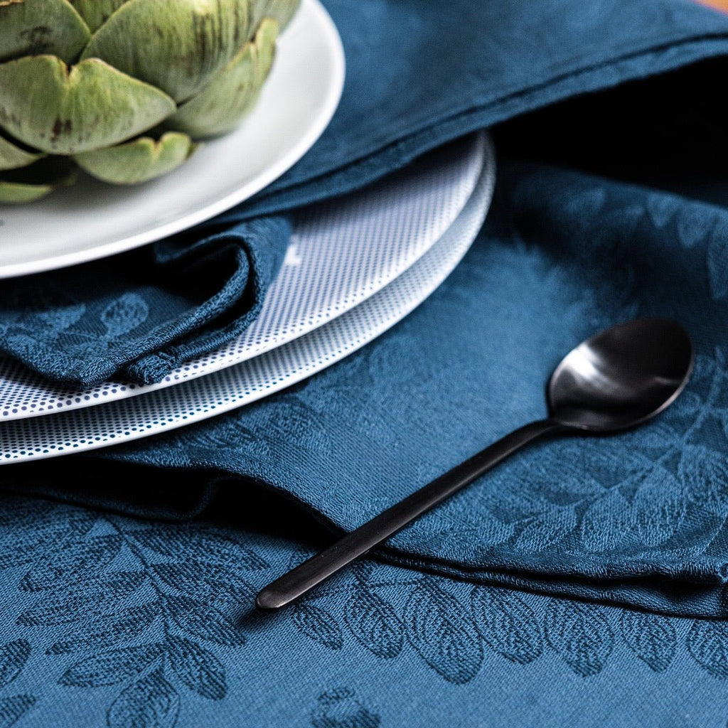 Vegetal Mood Blue Tablecloth By Le Jacquard Francais