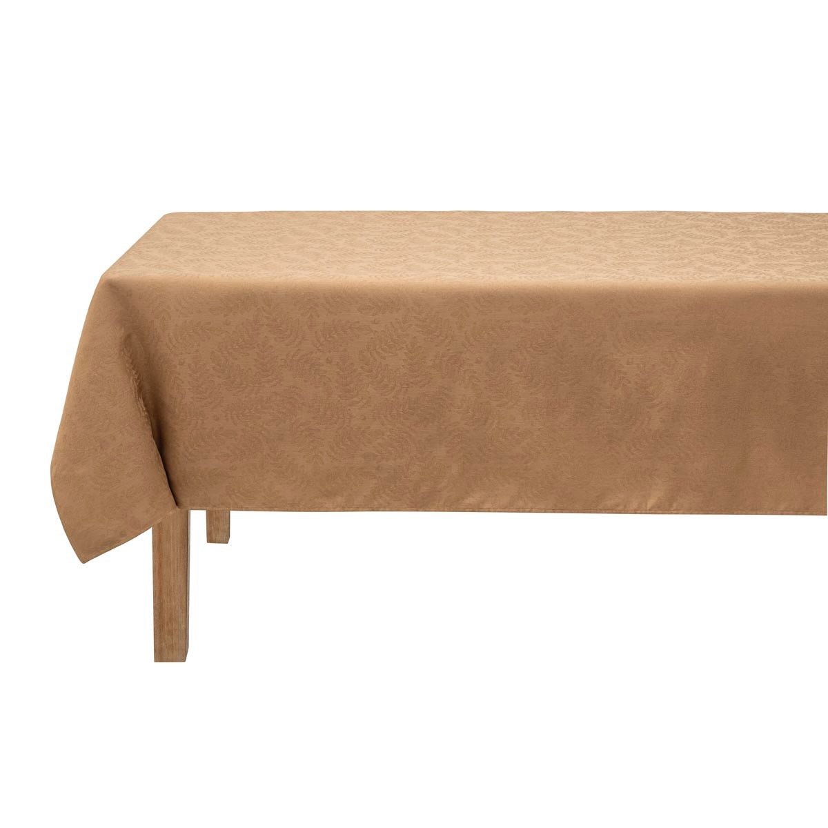 Vegetal Mood Brown Tablecloth By Le Jacquard Francais