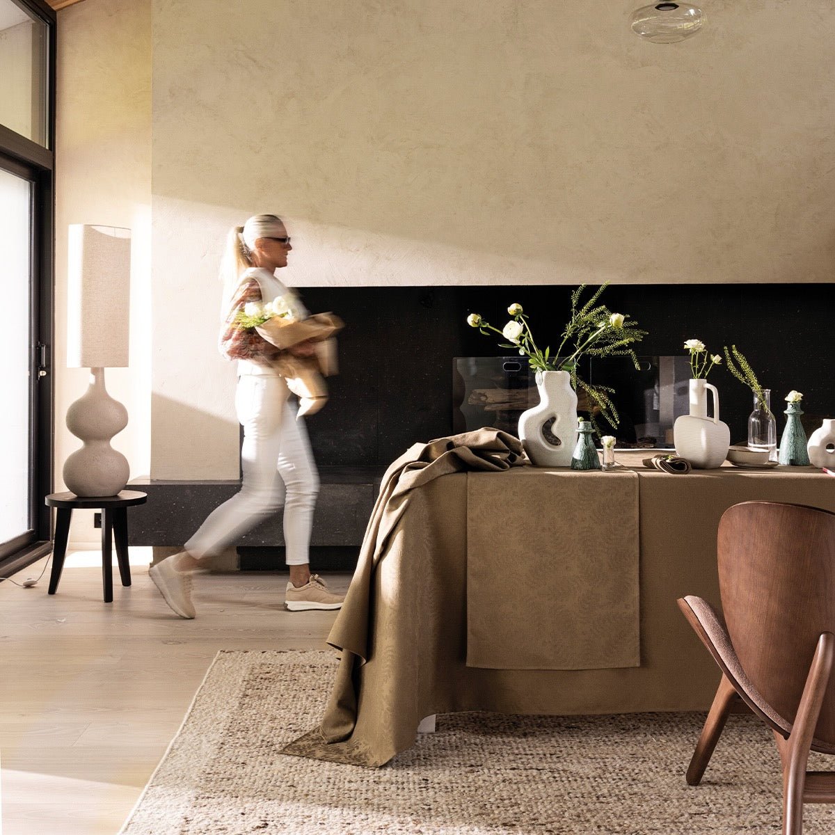 Vegetal Mood Green Tablecloth By Le Jacquard Francais