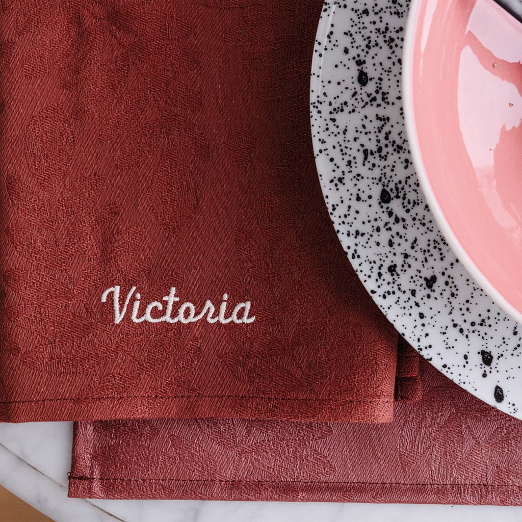 Vegetal Mood Red Napkins by Le Jacquard Francais