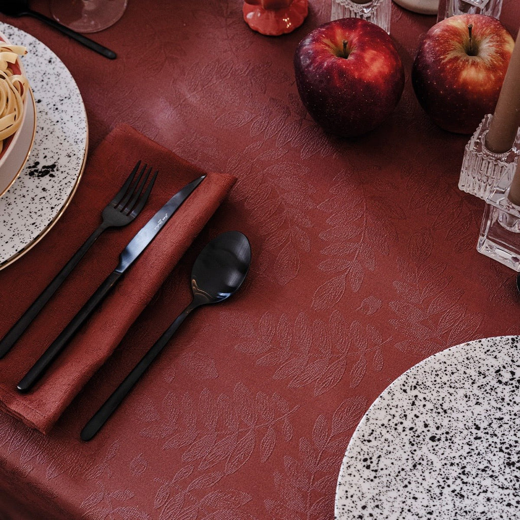 Vegetal Mood Red Tablecloth By Le Jacquard Francais