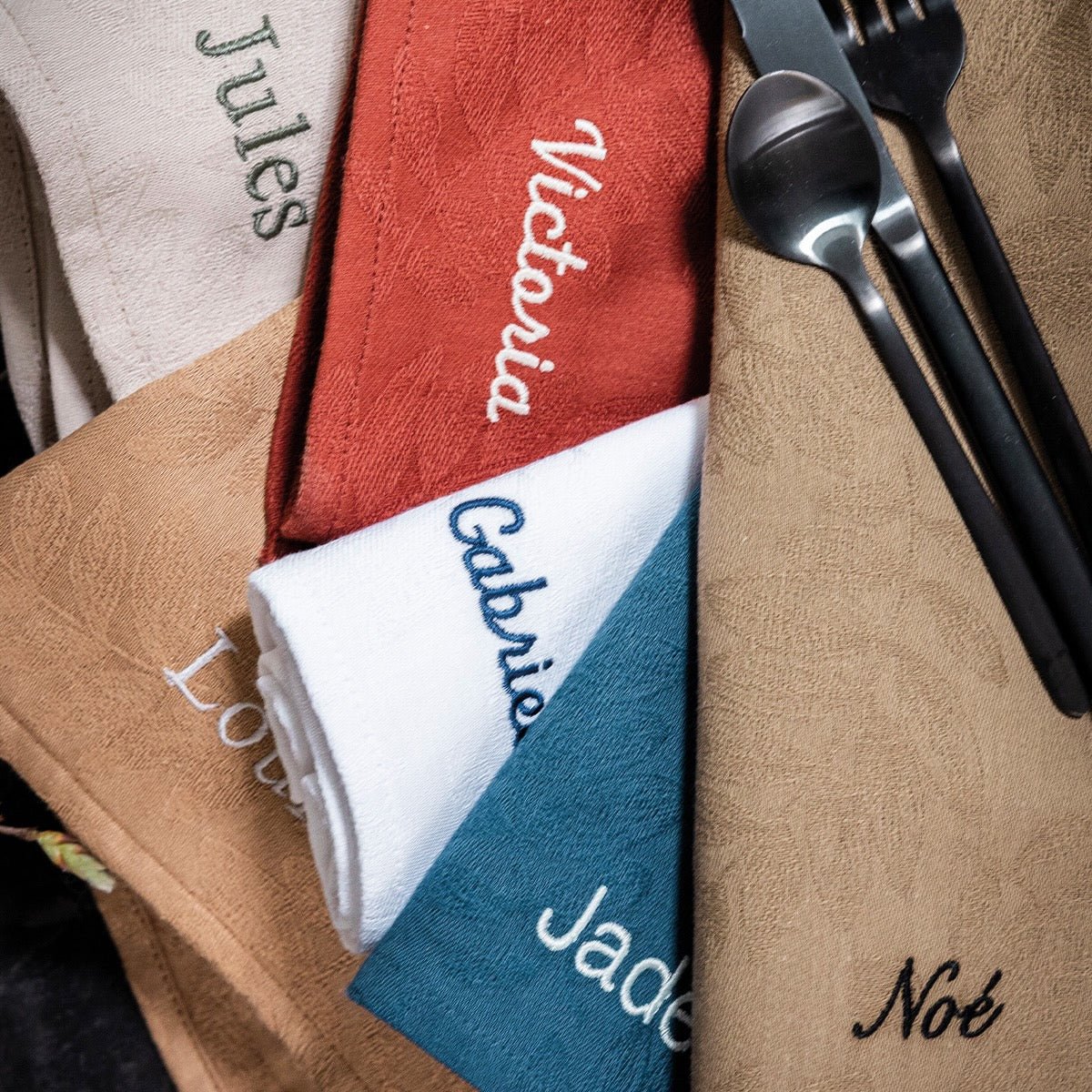 Vegetal Mood White Napkin By Le Jacquard Francais