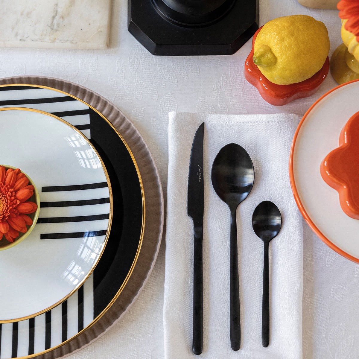 Vegetal Mood White Napkin By Le Jacquard Francais