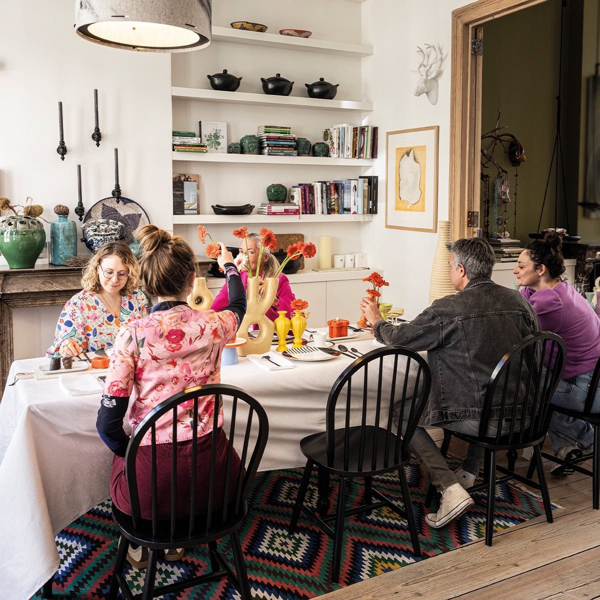 Vegetal Mood White Tablecloth By Le Jacquard Francais