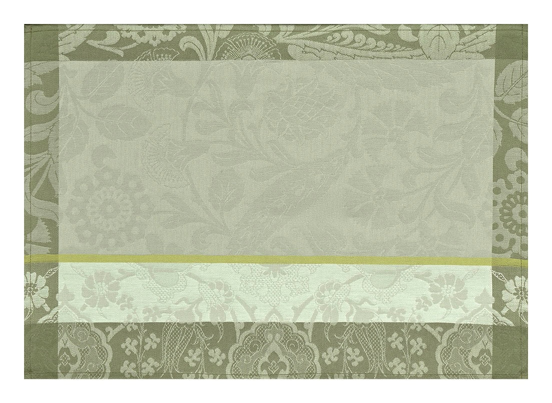 Voyage Iconique Enduit Green Coated Placemat By Le Jacquard Francais