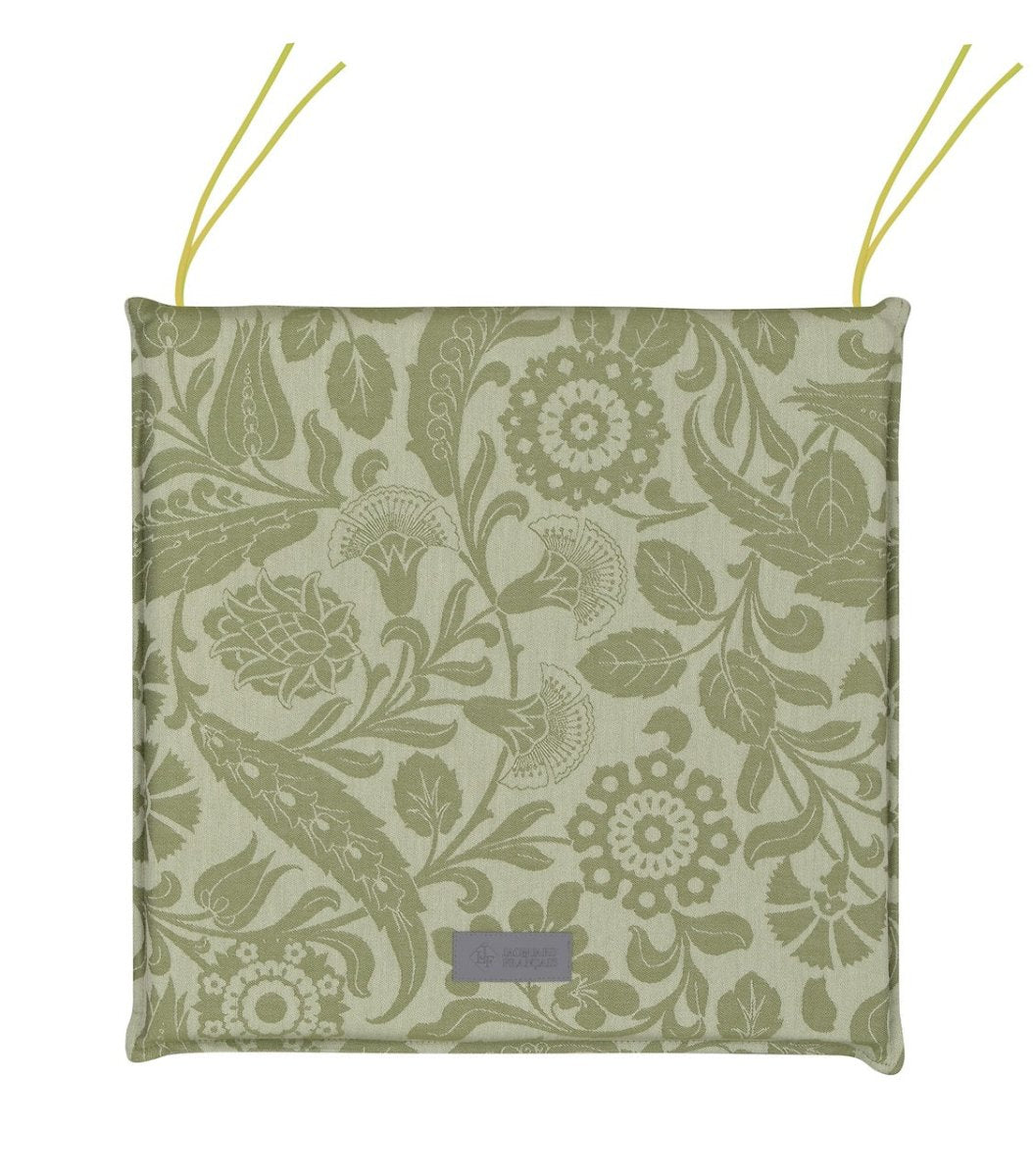 Voyage Iconique Green Chair Cushion by Le Jacquard Francais