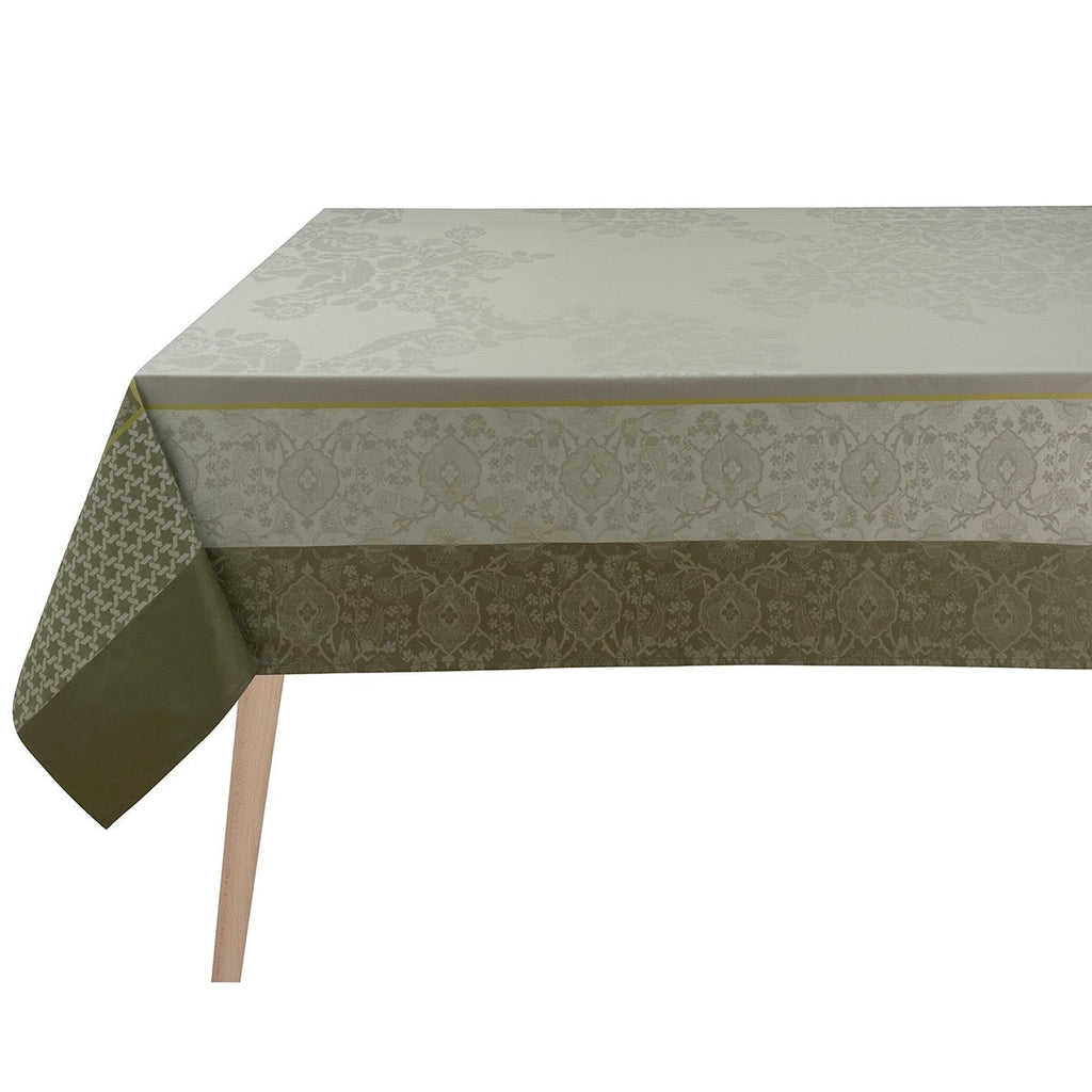 Voyage Iconique Green Tablecloth By Le Jacquard Francais