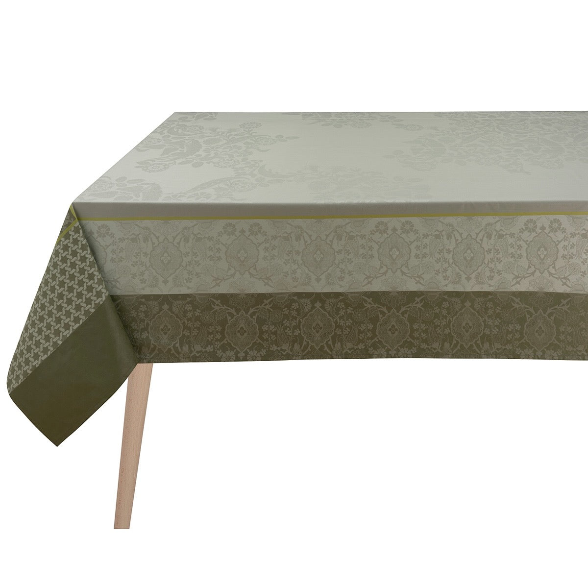 Voyage Iconique Green Tablecloth By Le Jacquard Francais