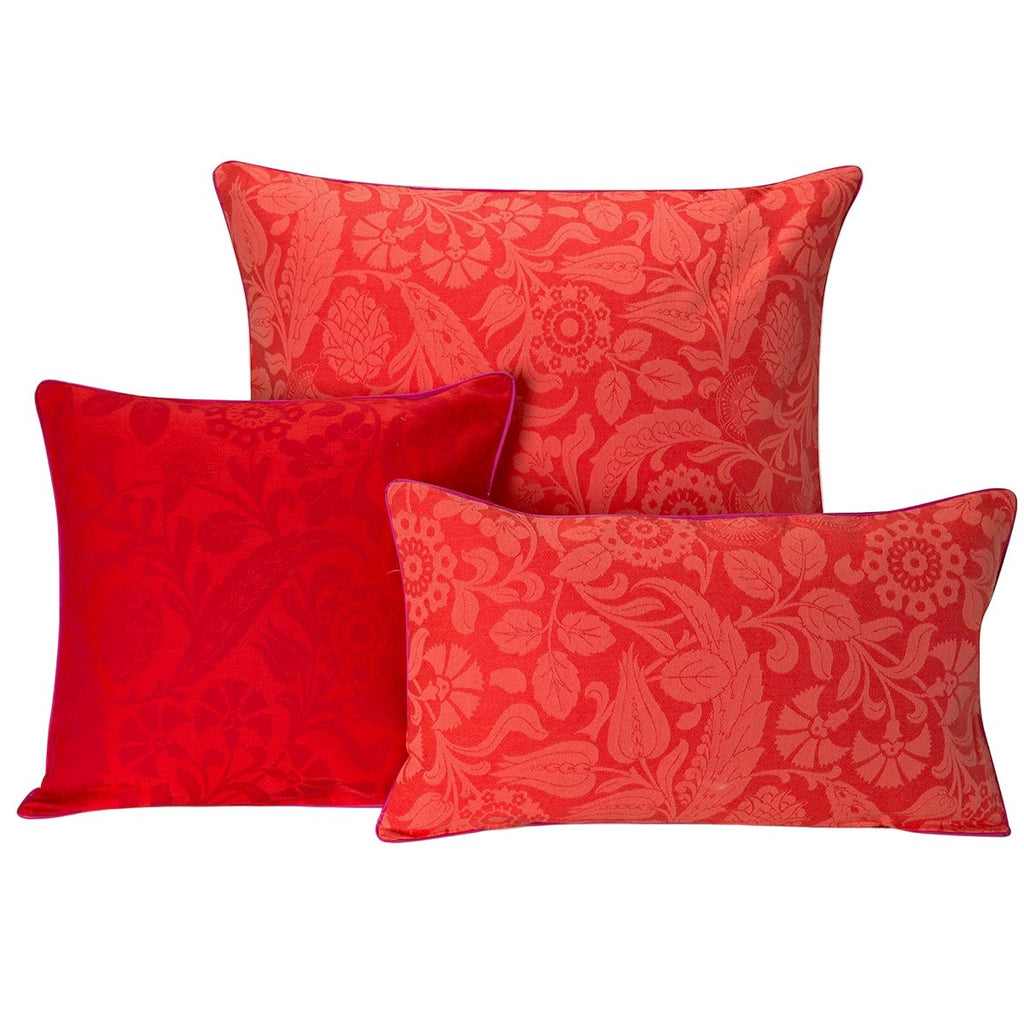 Voyage Iconique Red Pillow Covers by Le Jacquard Francais