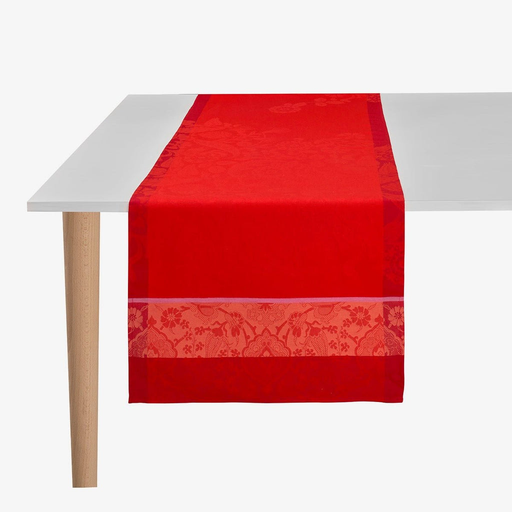 Voyage Iconique Red Table Runner by Le Jacquard Francais