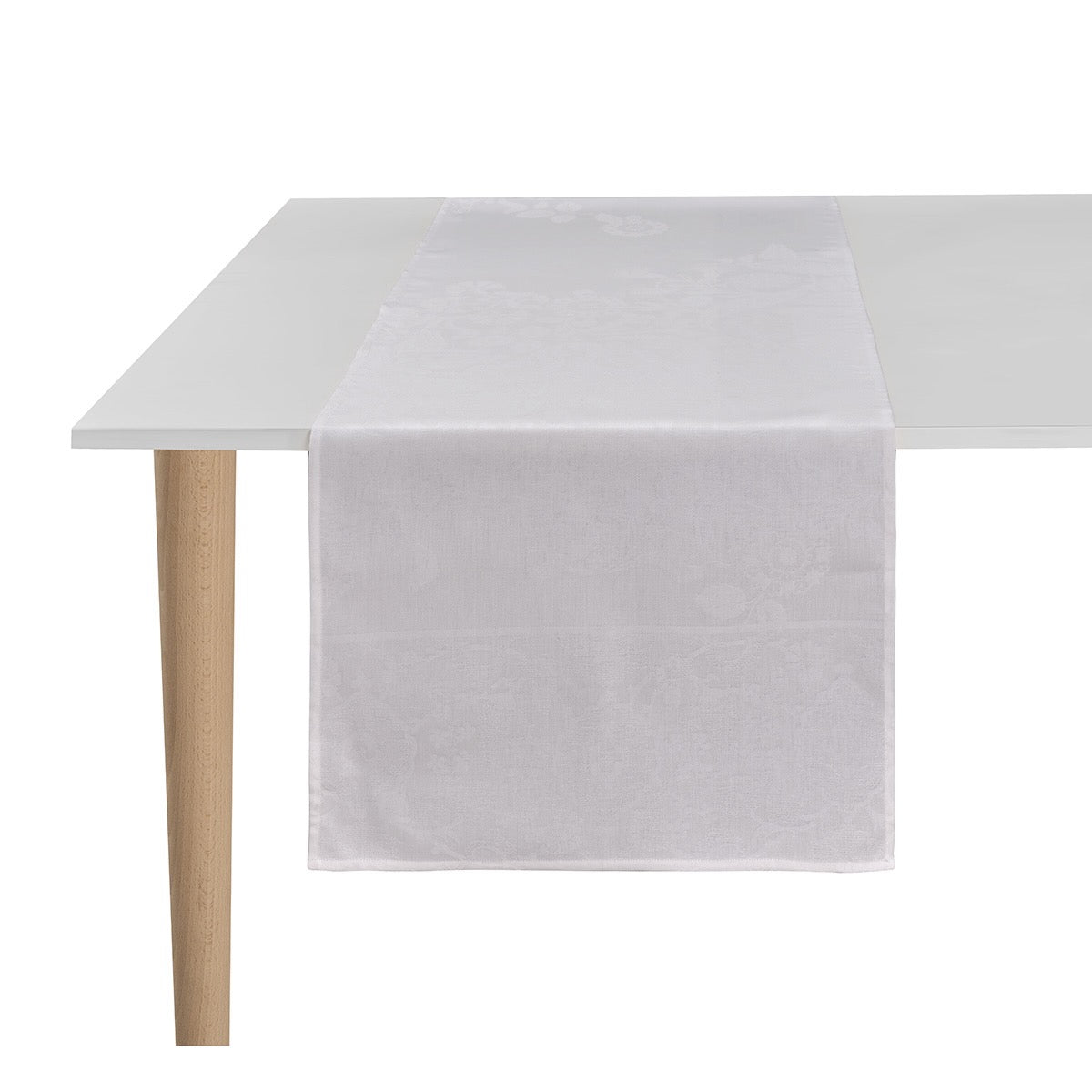 Voyage Iconique White Table Runner by Le Jacquard Francais