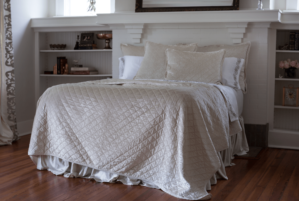 Chloe Ivory Velvet Bedding by Lili Alessandra