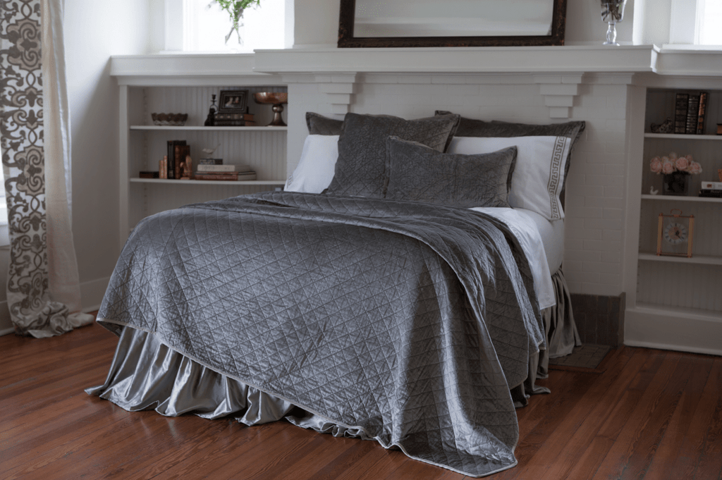 Chloe Silver Velvet Bedding by Lili Alessandra