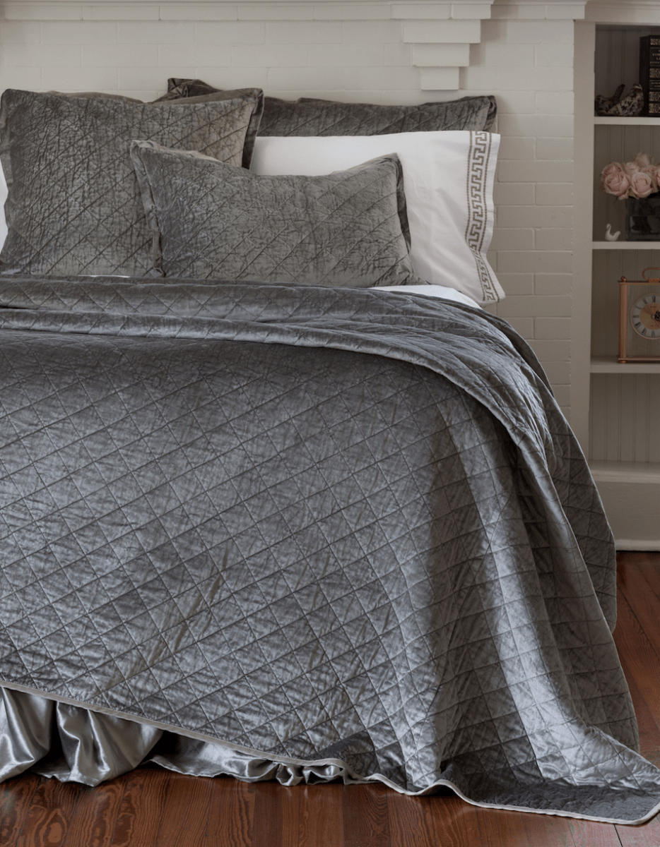 Chloe Silver Velvet Bedding by Lili Alessandra