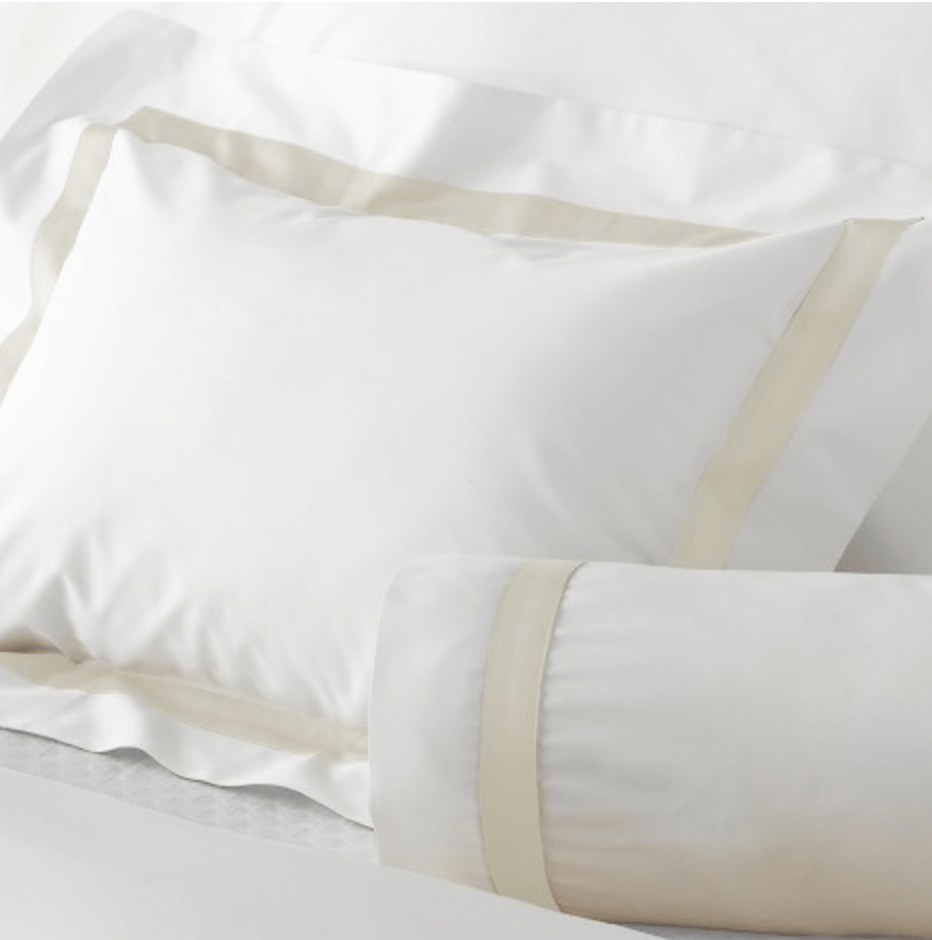 Lowell Ivory on White Bedding by Matouk