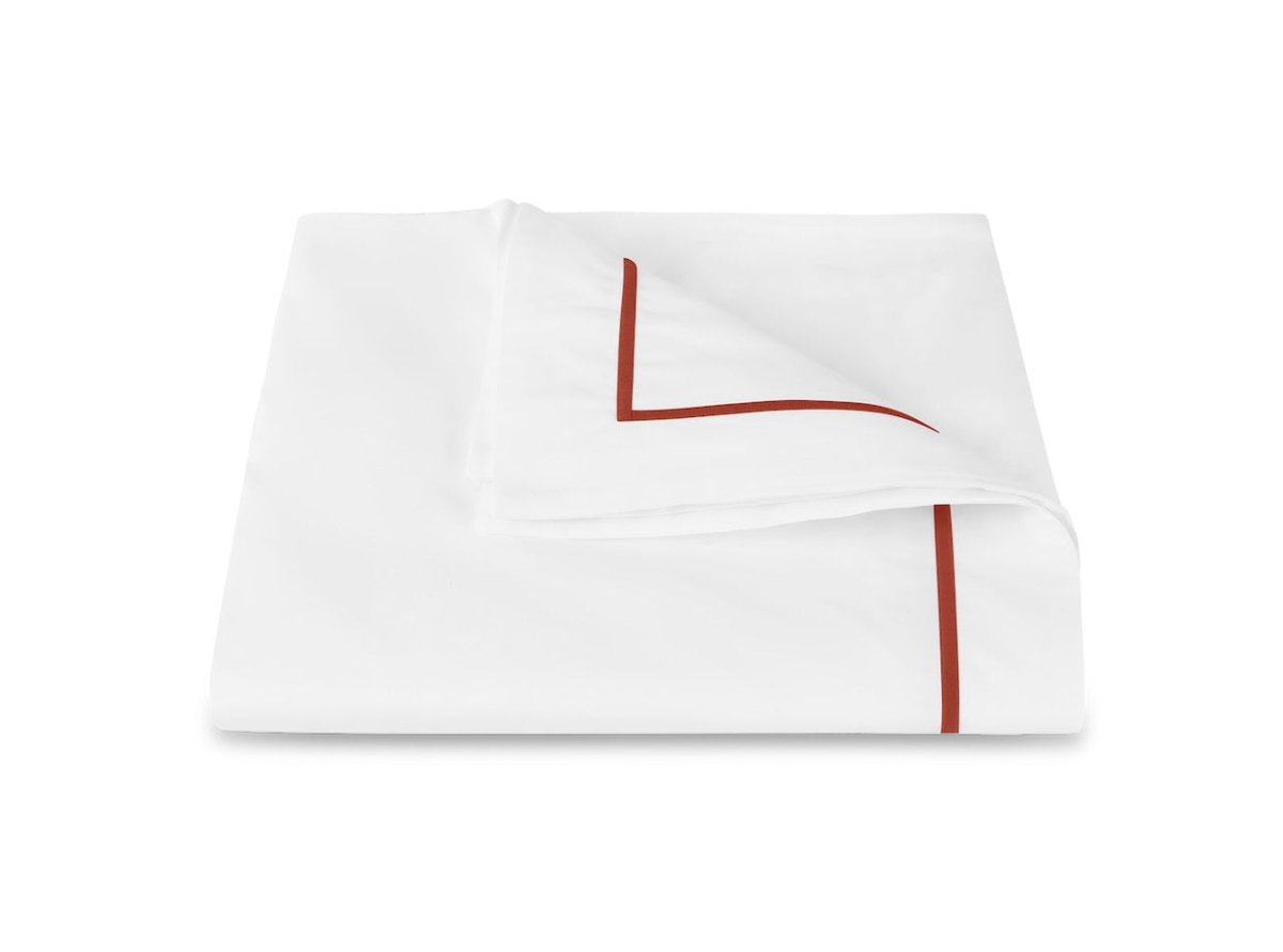 Bergamo Deep Coral Giza Percale Bedding by Matouk