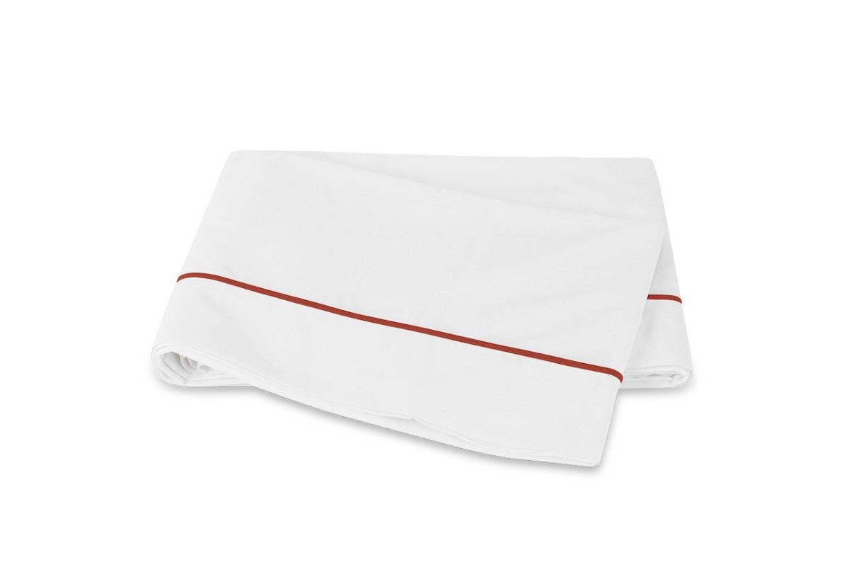 Bergamo Deep Coral Giza Percale Bedding by Matouk