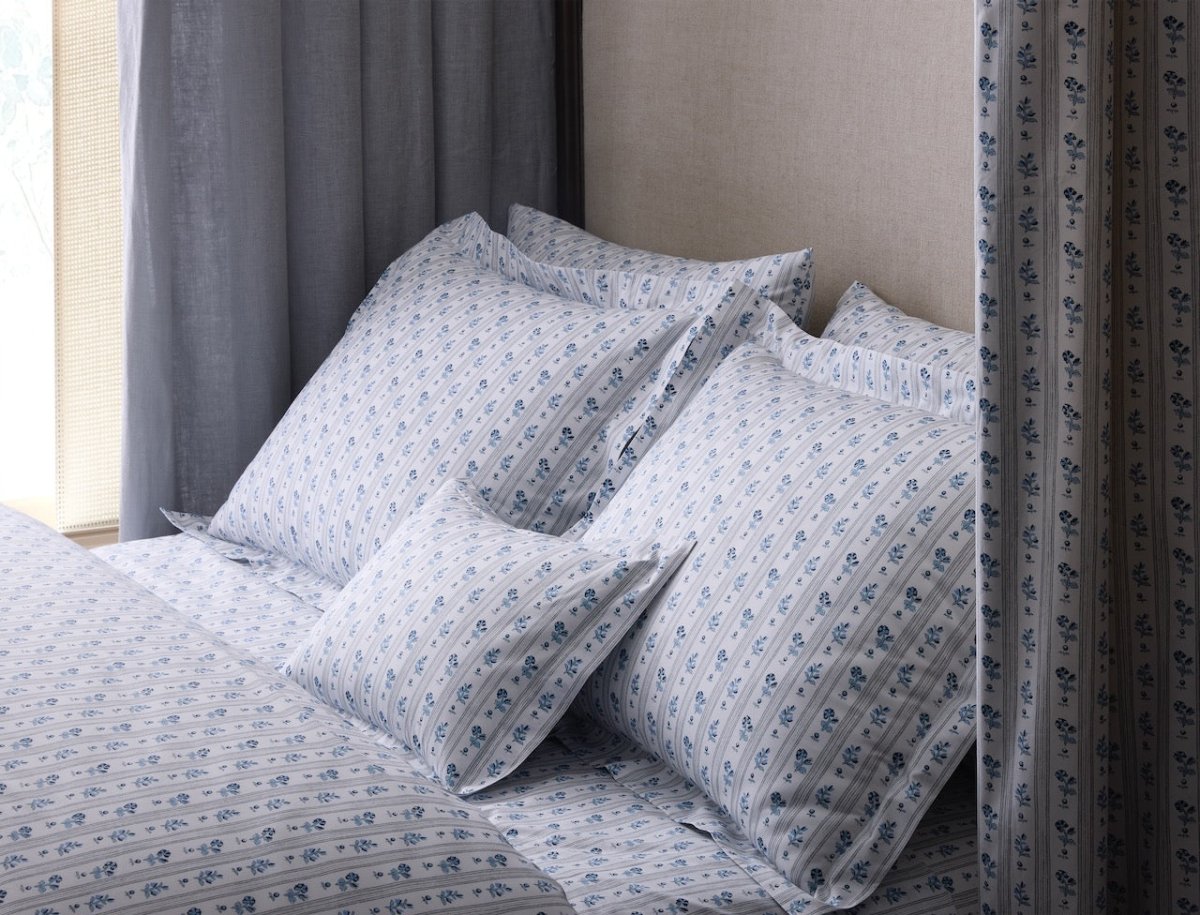 Cabanon Stripe Blue Bedding by Matouk Schumacher