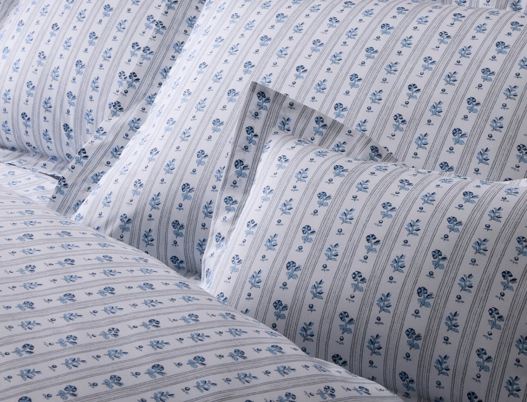 Cabanon Stripe Blue Bedding by Matouk Schumacher