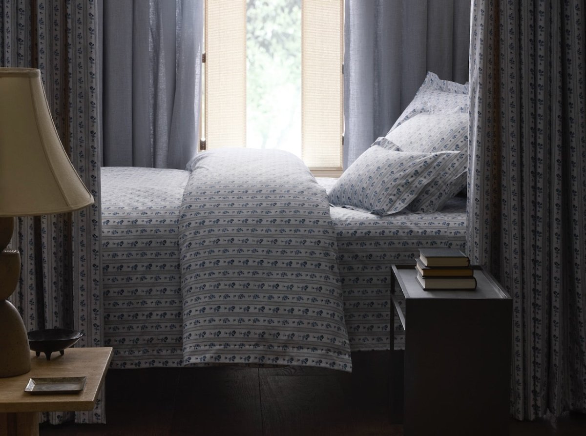 Cabanon Stripe Blue Bedding by Matouk Schumacher