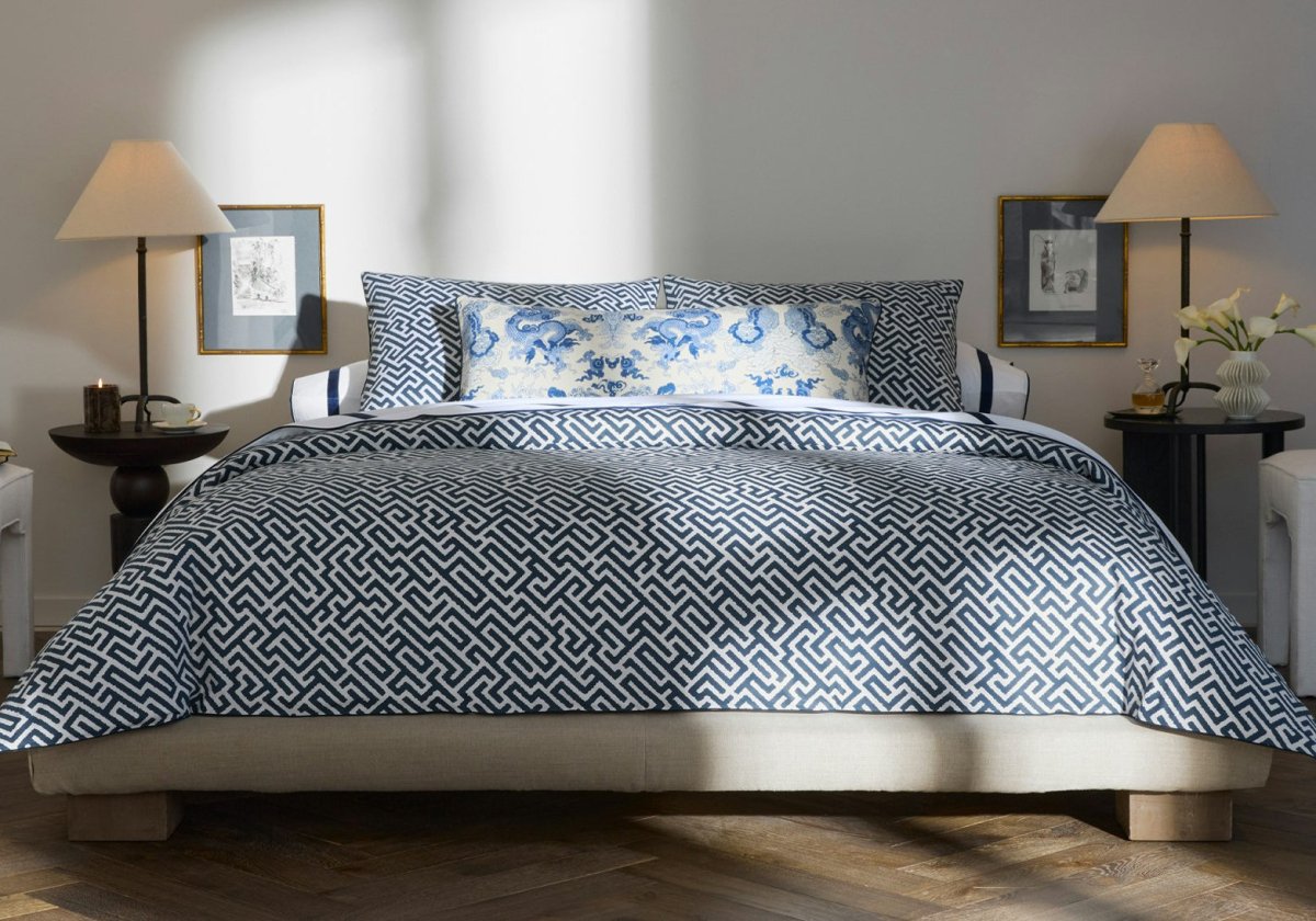 Gabriel Indigo Blue Bedding by Matouk Schumacher