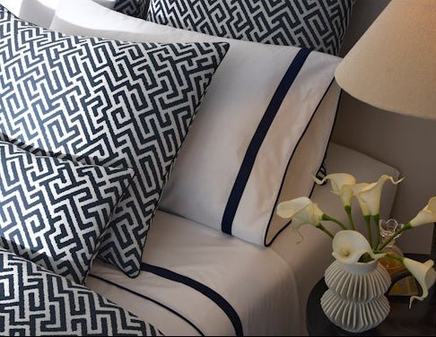 Gabriel Indigo Blue Bedding by Matouk Schumacher