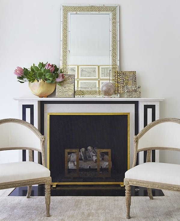 Lamont Antiqued Mirror With Gold Detail by Suzanne Kasler