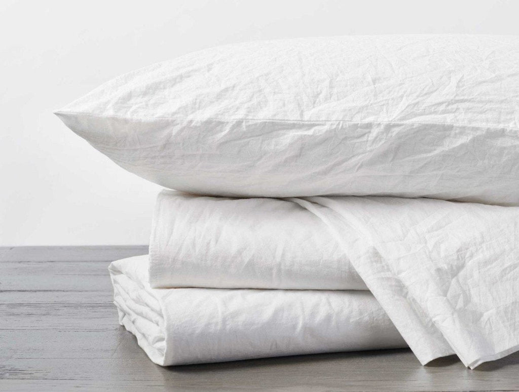 Alpine White Organic Crinkled Percale Sheet Sets by Coyuchi
