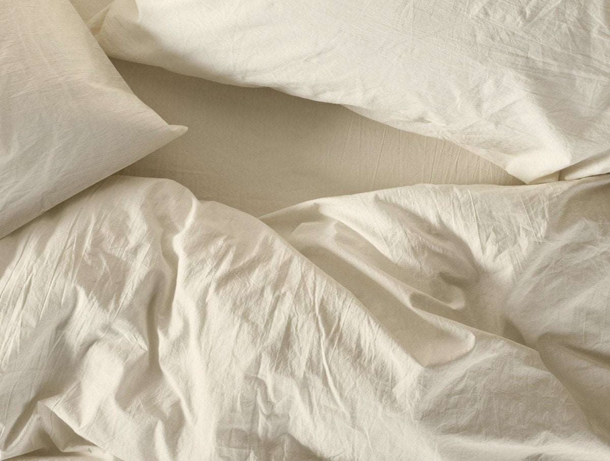 Undyed Organic Crinkled Percale Sheet Sets by Coyuchi