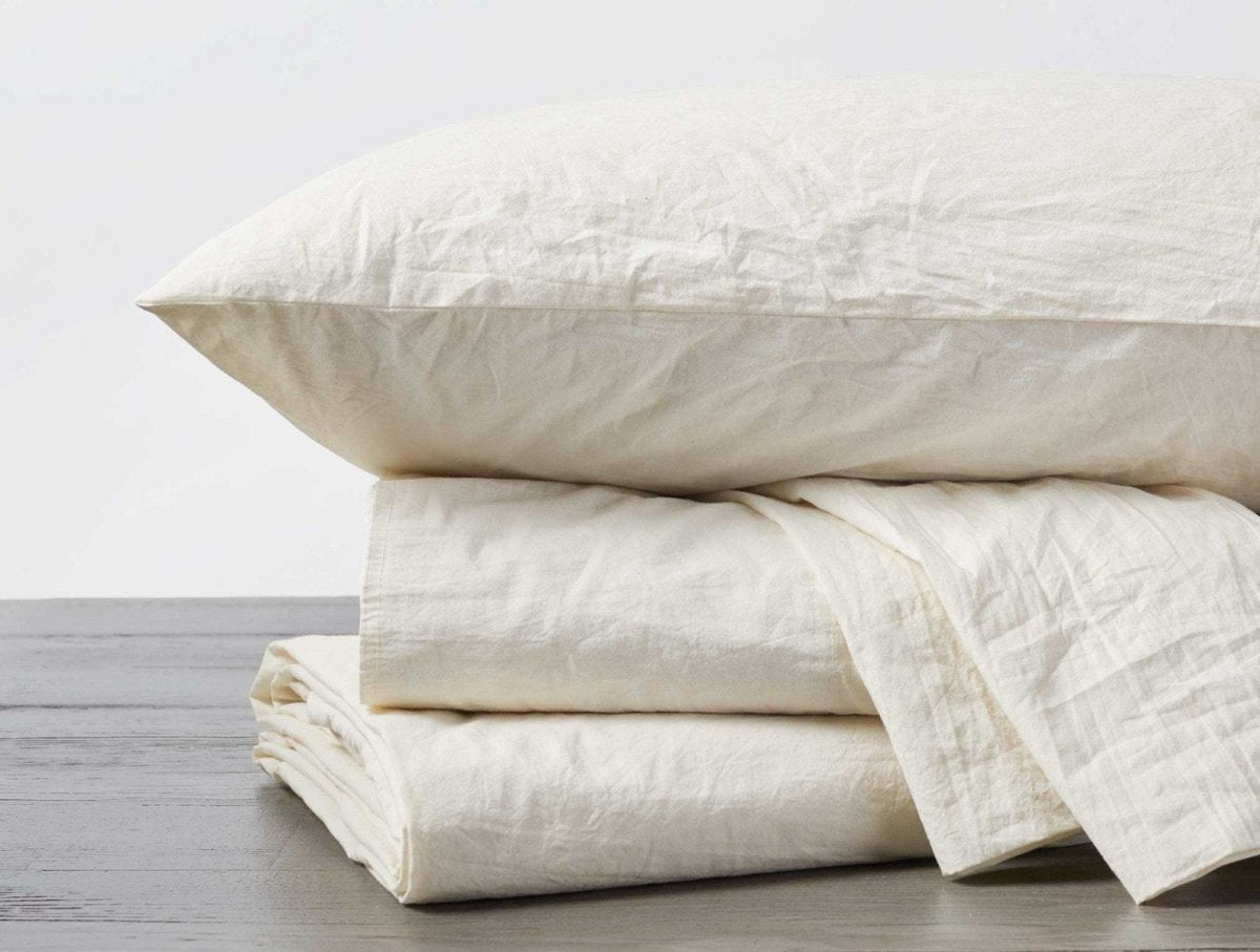 Undyed Organic Crinkled Percale Sheet Sets by Coyuchi