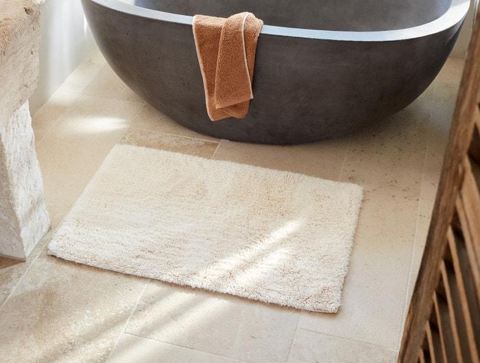 Undyed Shag Organic Bath Rug by Coyuchi