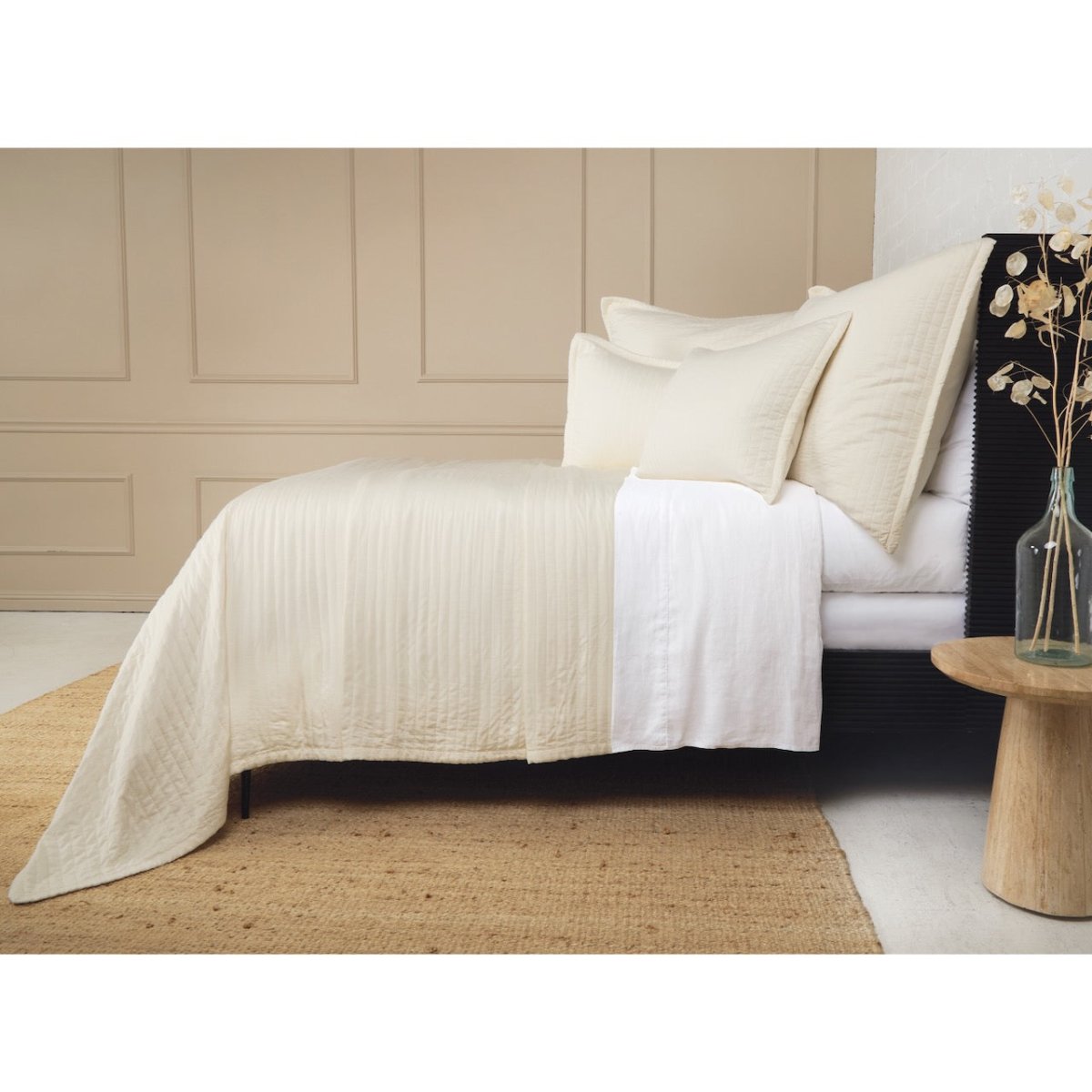 Carlyle Ivory Bedding by Pom Pom at Home