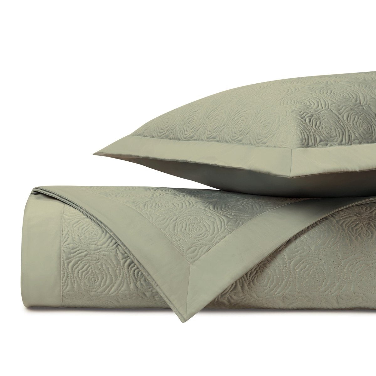 Roses Quilted Crystal Green by Home Treasures