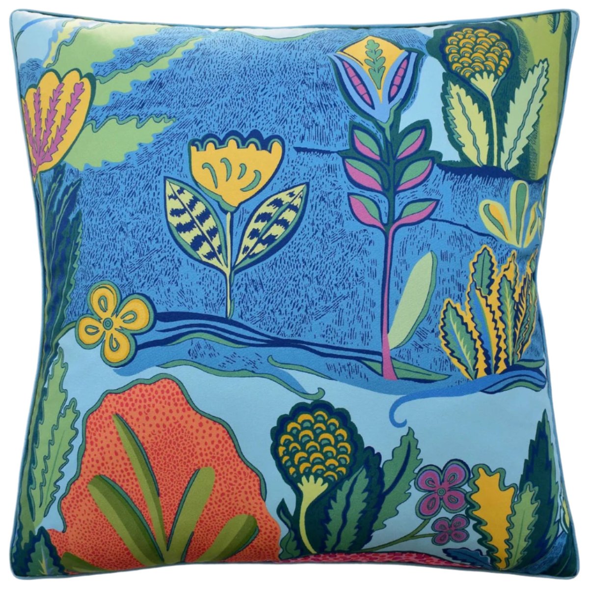 Albero Tangerine and Turquoise Decorative Pillow Ryan Studio