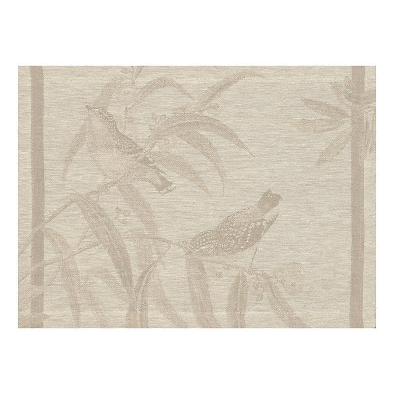Voliere Beige Table Linens by Le Jacquard Francais