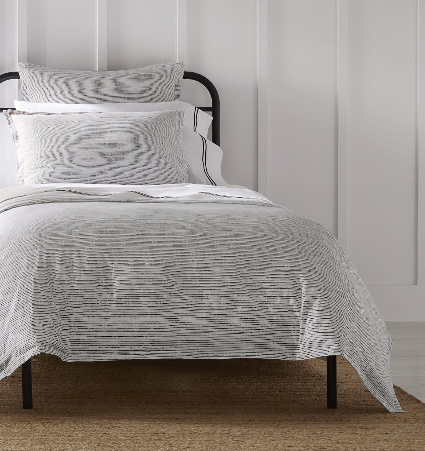 Arzano White and Black Bedding by Sferra Linens