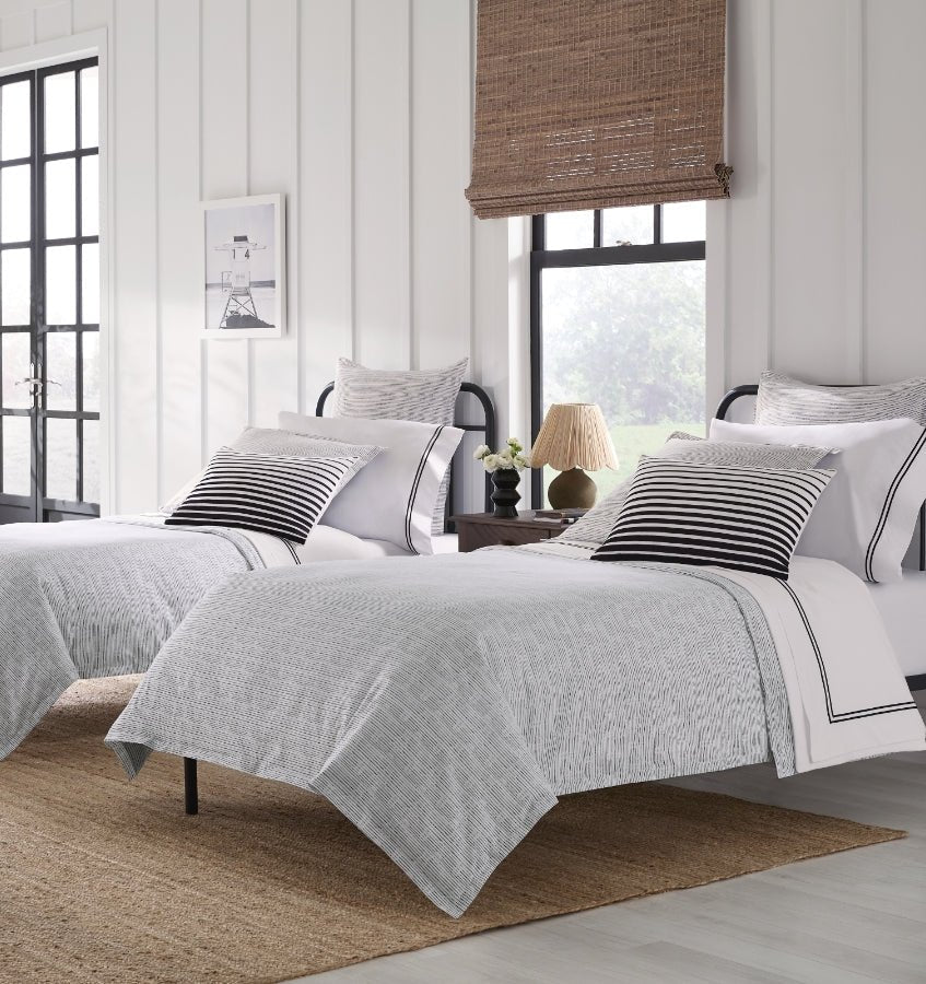 Arzano White and Black Bedding by Sferra Linens