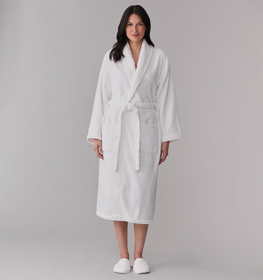 Cielo White Bathrobe by Sferra Linens
