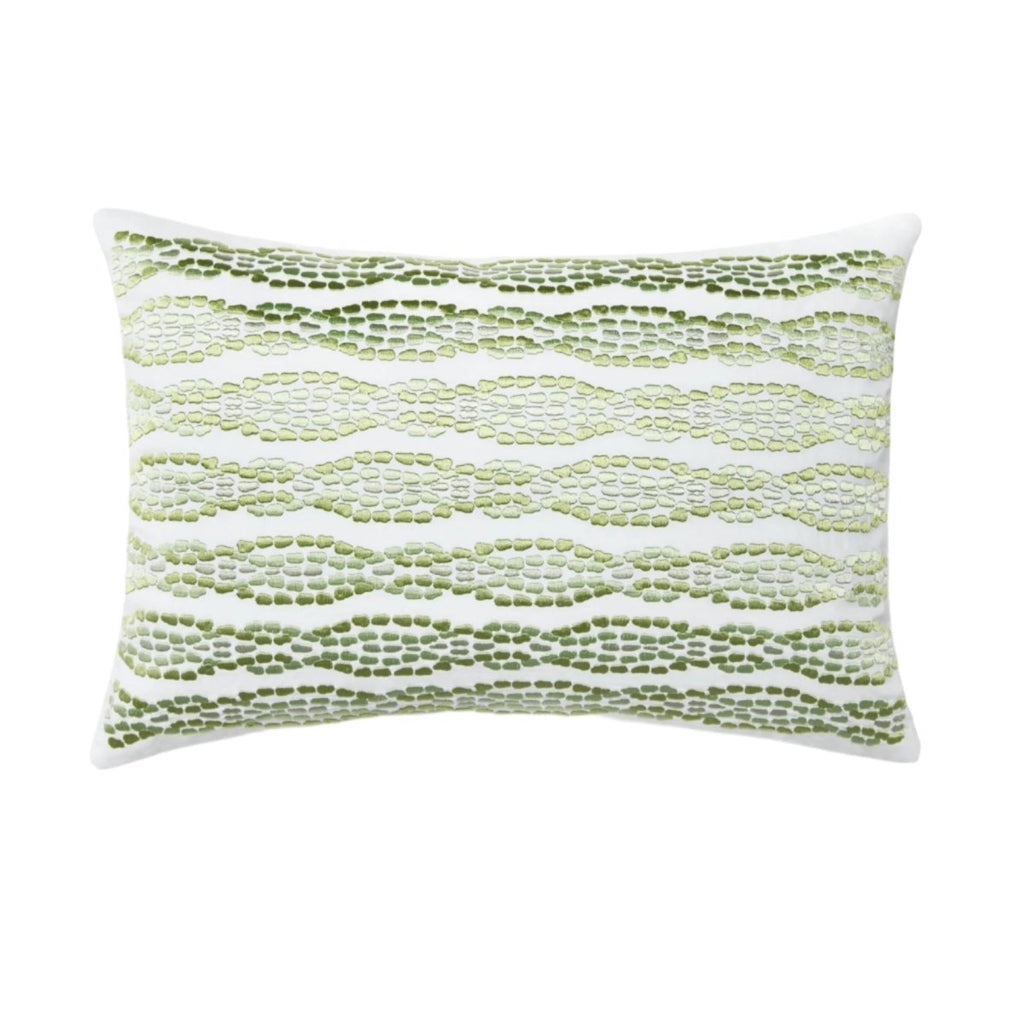 Cobblestones Green Small Lumbar Pillow by Sferra