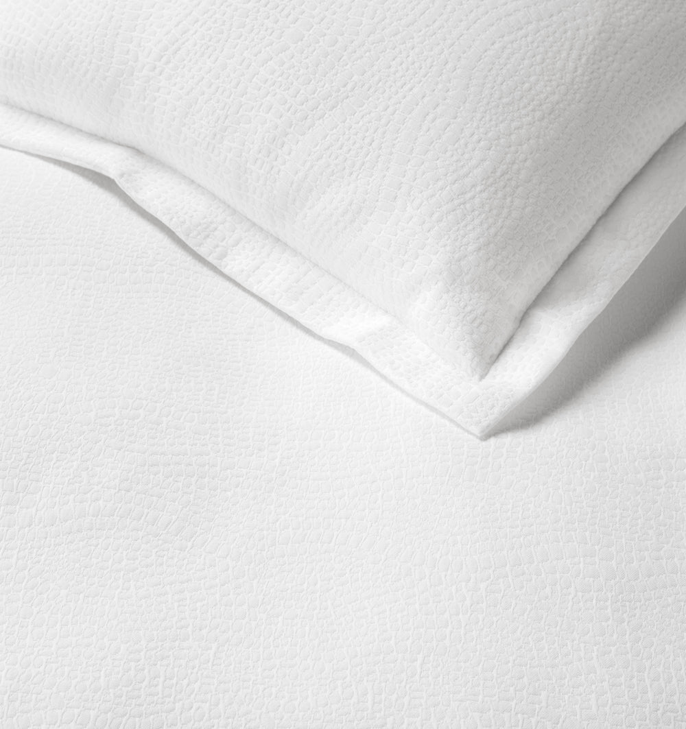 Cobblestones White Matelasse Coverlets by Sferra
