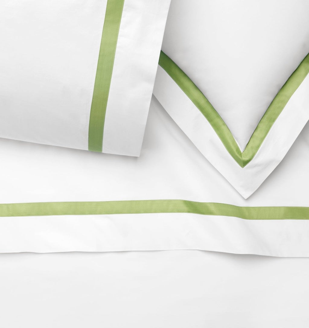 Estate Bedding in White and Apple Green by Sferra