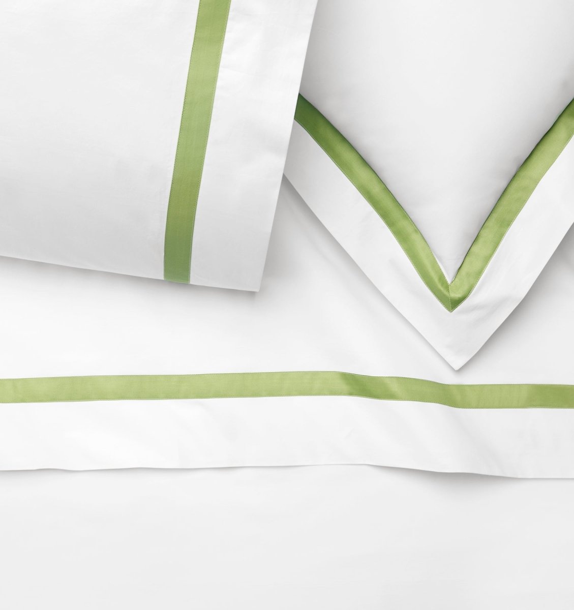 Estate Bedding in White and Apple Green by Sferra