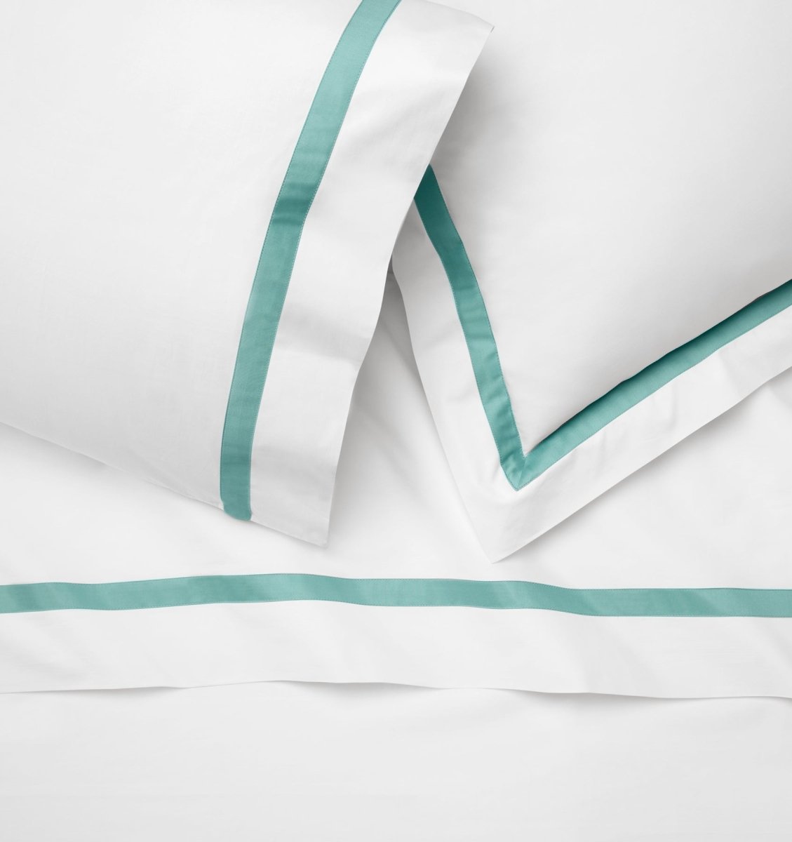 Estate Bedding in White and Aqua by Sferra Linens