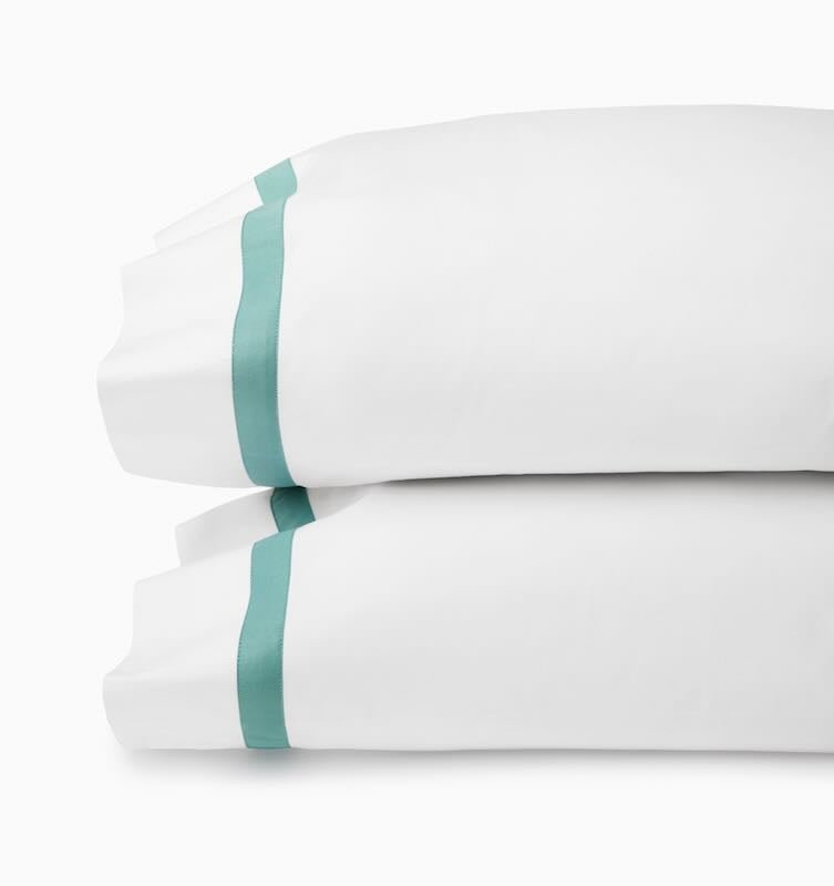 Estate Bedding in White and Aqua by Sferra Linens