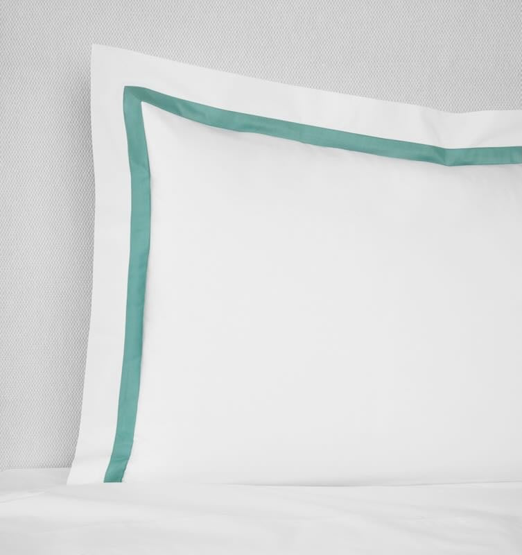 Estate Bedding in White and Aqua by Sferra Linens