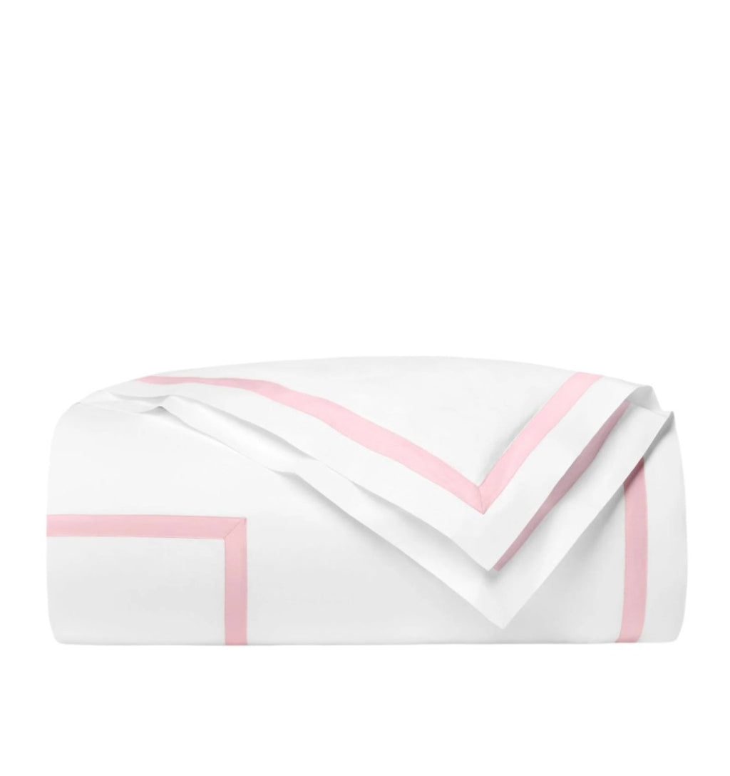 Estate Bedding in White and Carnation Pink by Sferra